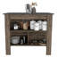 Îlot de cuisine, table de cuisine H 35 po, quatre pieds, trois tablettes de rangement ouvertes, brun foncé / onix-1377960008-1377960013