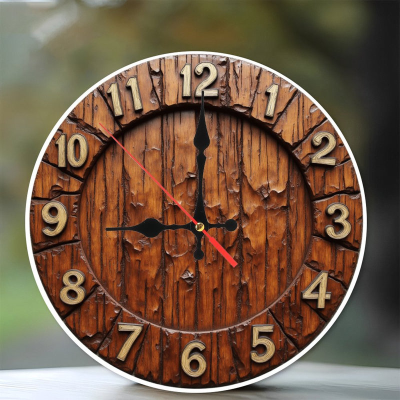 Horloge rustique en bois sans visage