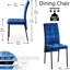 2 pièces, chaises de salle à manger en velours bleu foncé à dossier haut, nordique avec pieds noirs, assise de siège ergonomique et confortable