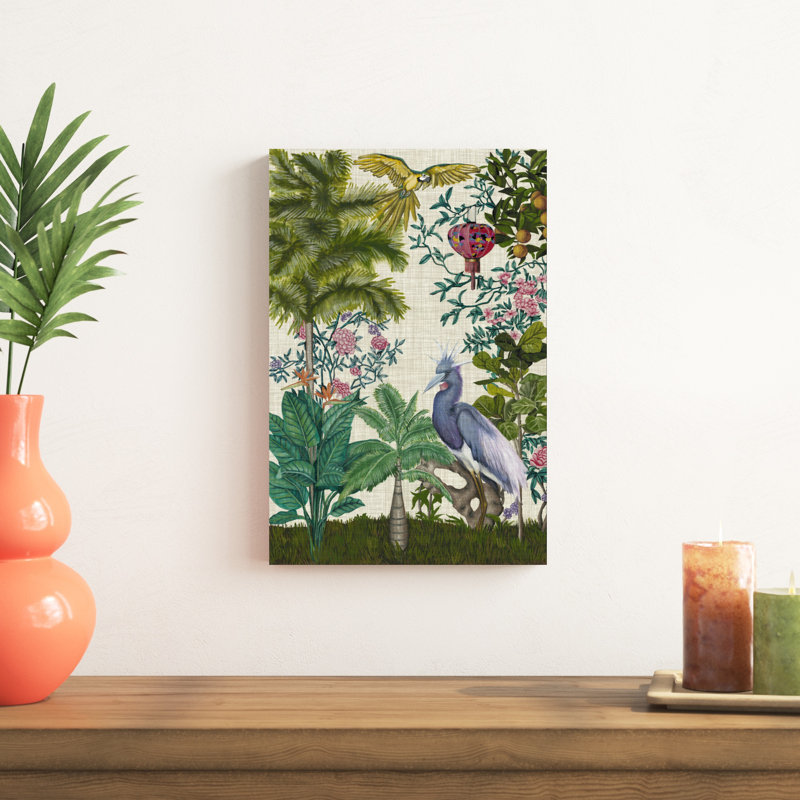 Paradis chinoiserie I, H 18 po x l 12 po x P 1,25 po