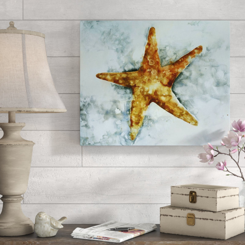 Étoile de mer - peinture sur toile tendue, Extérieur, H 24 po x l 29 po x P 1,5 po
