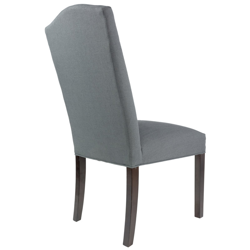 Upholstered Dining Chair, Espresso, Bronze, Charcoal Gray