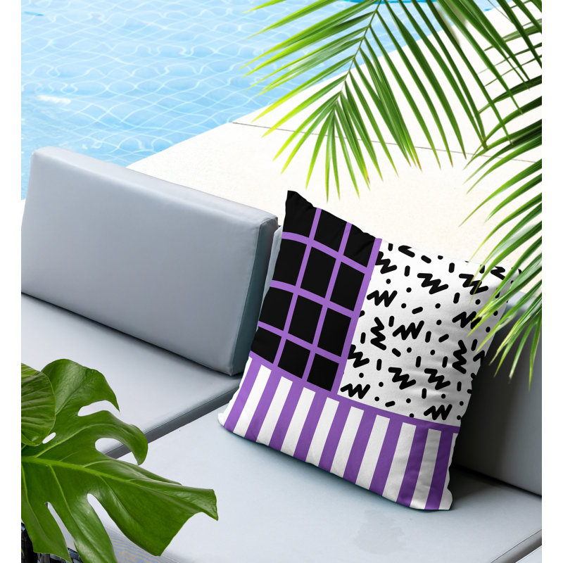 Oreiller carré réversible intérieur / extérieur Froza, Mauve, Carré 18 po