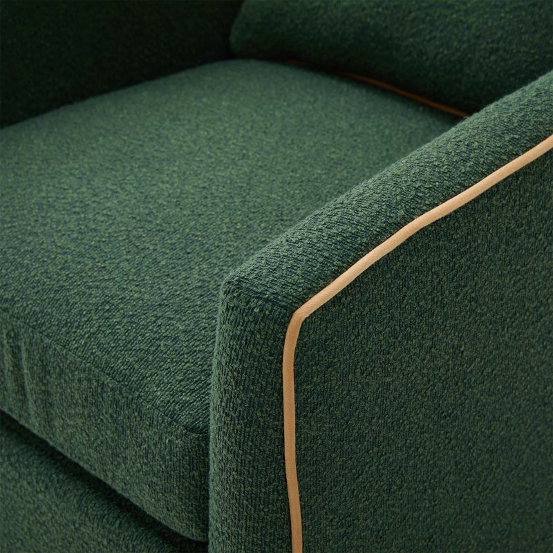 Chaise d'appoint pivotante avec accoudoirs courbés, pour les espaces de vie modernes, Vert