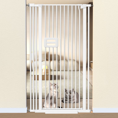 Mestuel 55"" Extra Tall Cat Gate, 29.5-34.25"" W Cat Pet Gate for Doorways/Stairs& Hallways, Extra Tall Cat Gate with 2.75"" Extension Kits Auto Close Na -  Tucker Murphy Pet™, 032C038F13C845A283BFE80F15FF3207