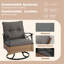 Ensemble de meubles de patio 3 pièces, chaises de patio rotatives à 360 degrés en osier avec table d'appoint, coussins épaissis 