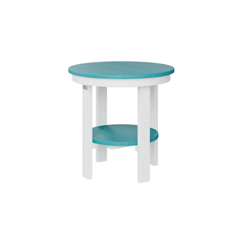  Table de salle à manger régulière avec plateau bleu et base blanche, H 21 po x l 21,5 po x P 21,5 po, Bleu Aruba