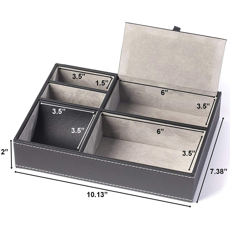 Plateau de rangement pour bijoux en similicuir