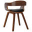  Ensemble de 6 chaises de salle à manger en simili cuir noir et naturel, bois cintré-1376371585-1357934028