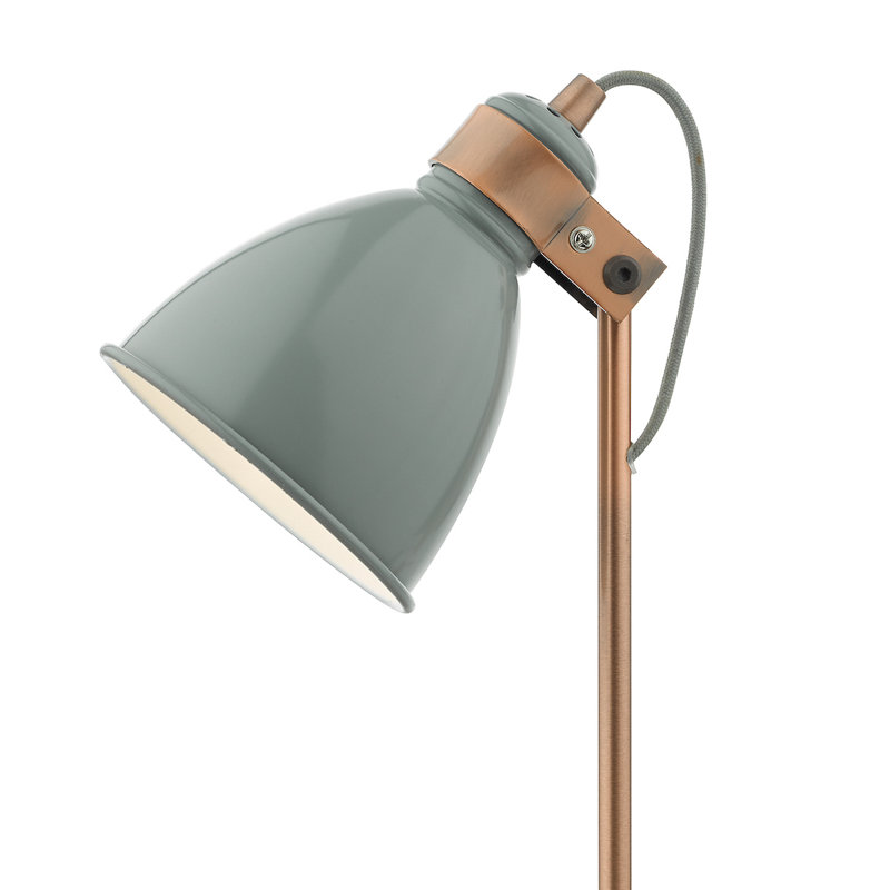 Azalea Metal Desk Lamp, Copper Base/Grey Shade