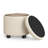 Round Ottoman, Ottoman With Storage, Foot Rest With Legs, Linen-Look Fabric, For Living Room, Bedroom-612015167