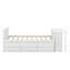 Lit plateforme simple en bois avec bureau et tablette de rangement-188801638