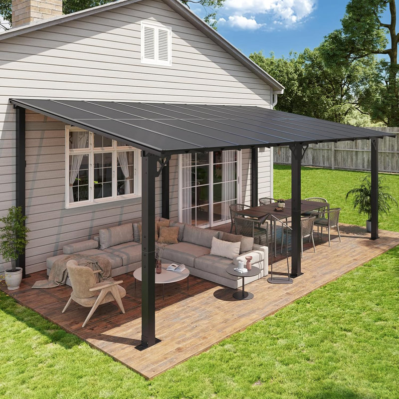 20'x10' Gazebo for Patio, Premium Pergola with Sloped Roof