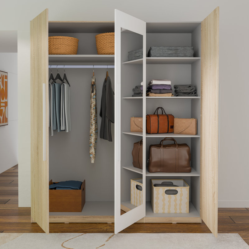 Temirlan 3 Door Manufactured Wood Wardrobe
