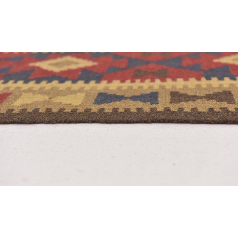 Tapis de la zone en laine de couloir 2 pi x 6 pi 3 po one-of-kind-noué la à la main Lorain