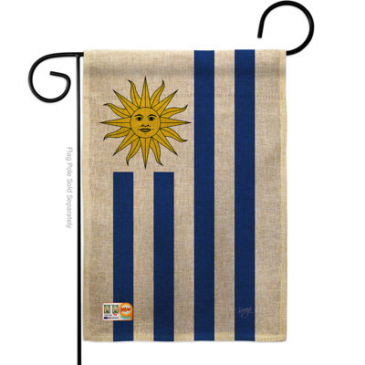 « uruguay of the world », drapeau vertical décoratif en toile jute à 2 côtés 1 pi 5 pi 1 pi. drapeau de jardin