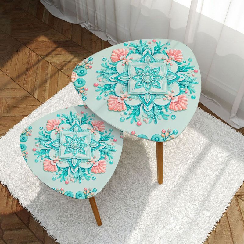 Ensemble de 2 tables basses gigognes Triangle