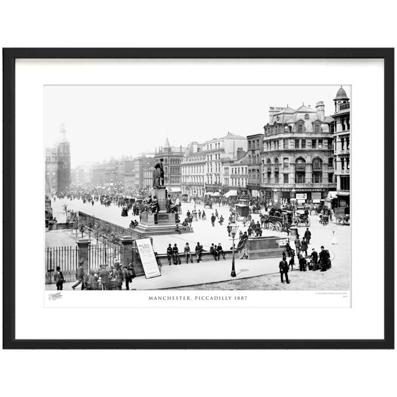 Manchester, Piccadilly 1887 by Francis Frith - Single Picture Frame Print, 60cm H x 80cm W x 2.3cm D