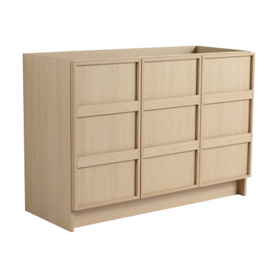 48"(46-7/8") Freestanding Bathroom Vanity & 3 Soft-Close Cabinet Doors, Plywood, Dune Oak (KD-PACKING)-Excluding Sink