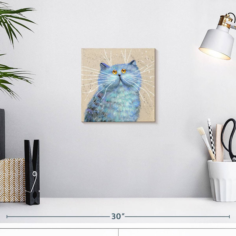 Brampt Blue Kitty, 10" H x 10" W