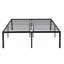 Structure de lit classique en métal robuste noir classique, sans bruit ni sommier pour la chambre d'amis-587221754