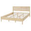 Structure de lit plateforme très grand en bois avec tête de lit à panneau, bois massif / panneau de fibres à densité moyenne, support à lattes, aucun sommier requis, assemblage facile, naturel-1523900040-1523900037