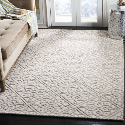 Tapis géométrique en laine touffeté à la main Sadik