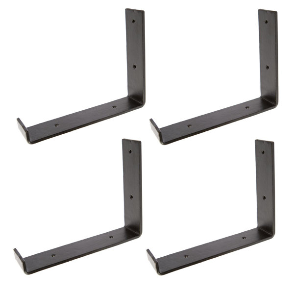 190mm deep plain steel D shelf bracket - Pipe Furniture