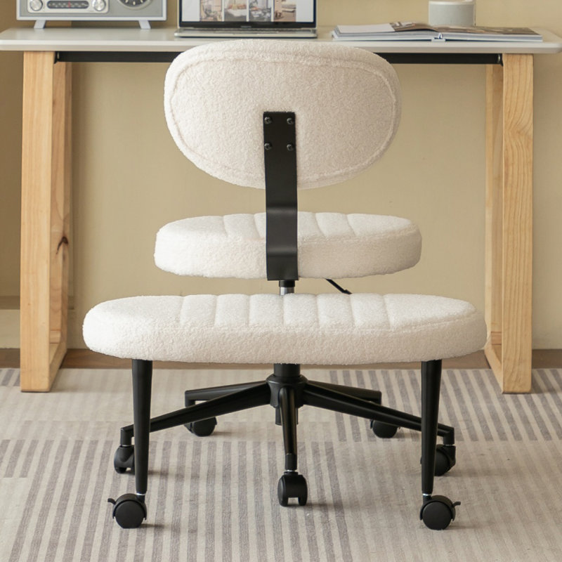 Office Chair, Swivel Chair with Back, White