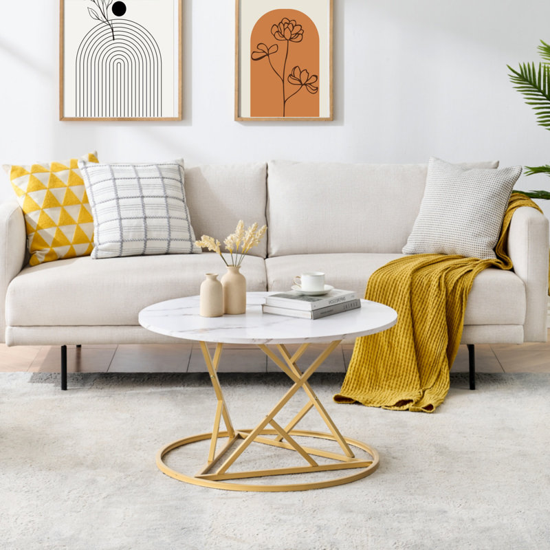 Aidah Frame Coffee Table, Gold