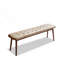 Banc de table en bois de chêne naturel pour salle à manger avec coussin en cuir