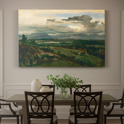 Paysage avec montagnes lointaines-Jean-Baptiste-Camille Corot-Gallery, toile tendue-c. Milieu du 19e siècle