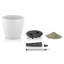 Pot à fleurs rond en plastique Classico Color 21 avec indicateur de niveau d'eau pour l'intérieur et l'extérieur, muscade