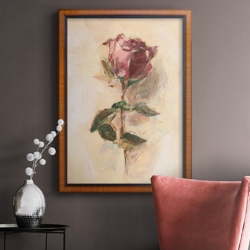 Painterly Rose Study I, toile encadrée de qualité supérieure - prête à être accrochée, H 20 po x l 16 po x P 2,5 po