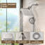 Pomme de douche double magnétique 2 en 1 avec douche à main à 5 jets et tuyau mural de 70 pouces nickel brossé-122018500