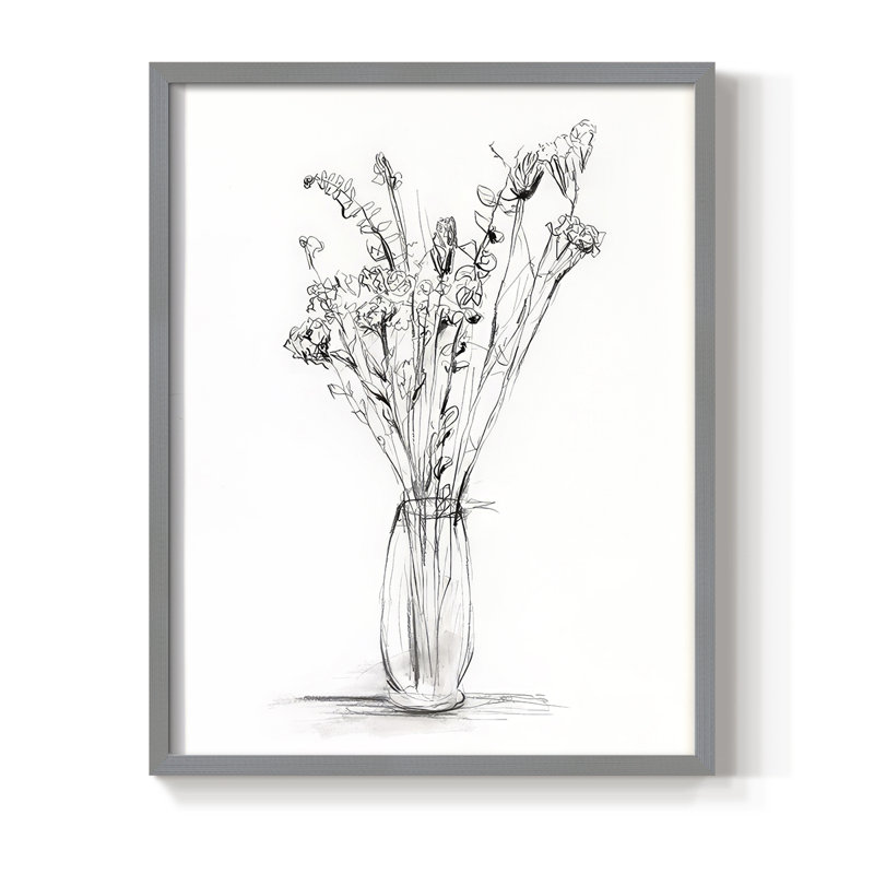 «Wild Bouquet Study II», Gris, H 11 po x l 9 po