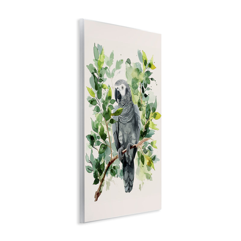 Art mural perroquet perché tropical par LSR Design Studio, H 15 po x l 10 po