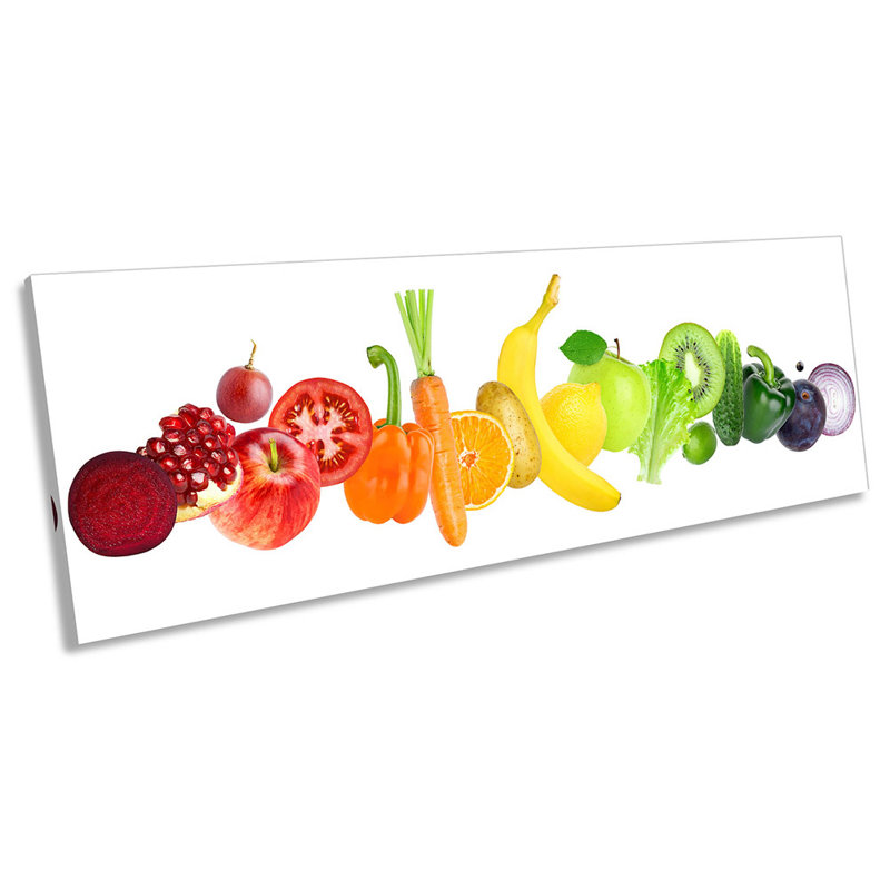 Rainbow Fresh Fruit Kitchen - Wrapped Canvas Panoramic Print, 60.96cm H x 182.88cm W