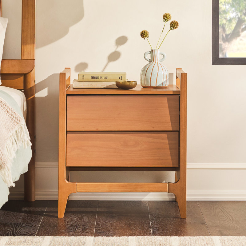 Angle Face Solid Wood Nightstand, Nightstand
