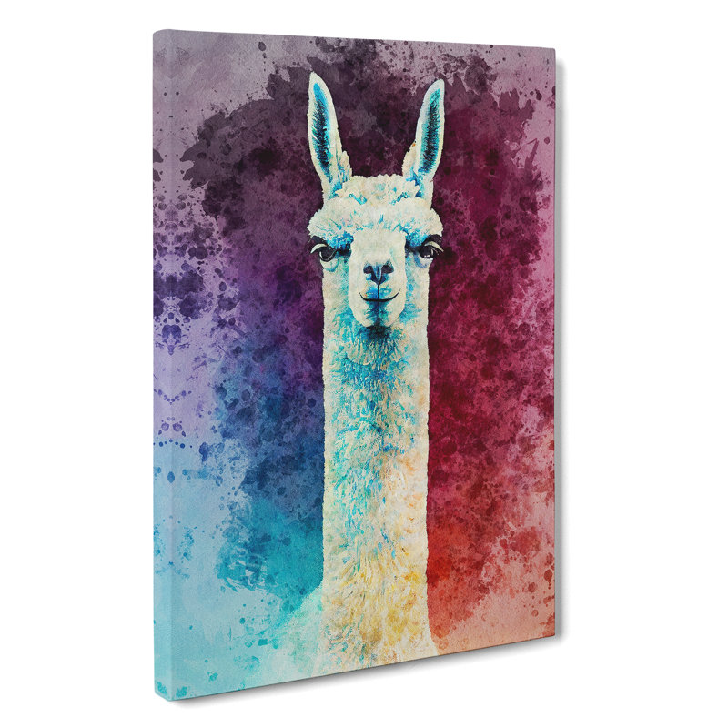 Llama Portrait - Wrapped Canvas, 76cm H x 50cm W x 3cm D