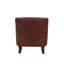 Carter 1 seater In Voyager Walnut Full Top Grain Leather With Walnut Feet Brass Studs