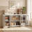  66" W Modern Sideboard Buffet Cabinet with Glass Doors & Adjustable Shelves-1455844347