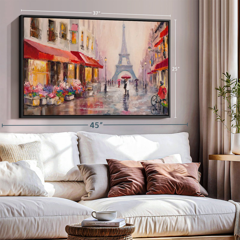 «Rainy Paris, reproduction sur toile», H 25 po x l 37 po