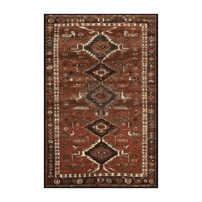 Tapis brun turc lavable à la machine