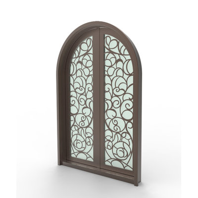 62 po x 95 po à double porte et porte d'entrée en arche en métal