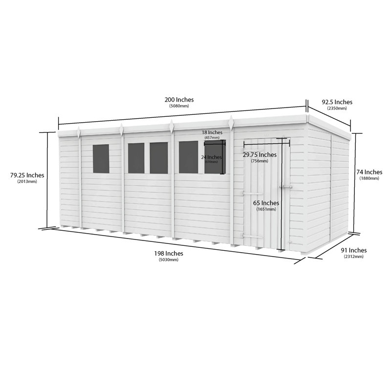 17x8 Pent Composite Shed
