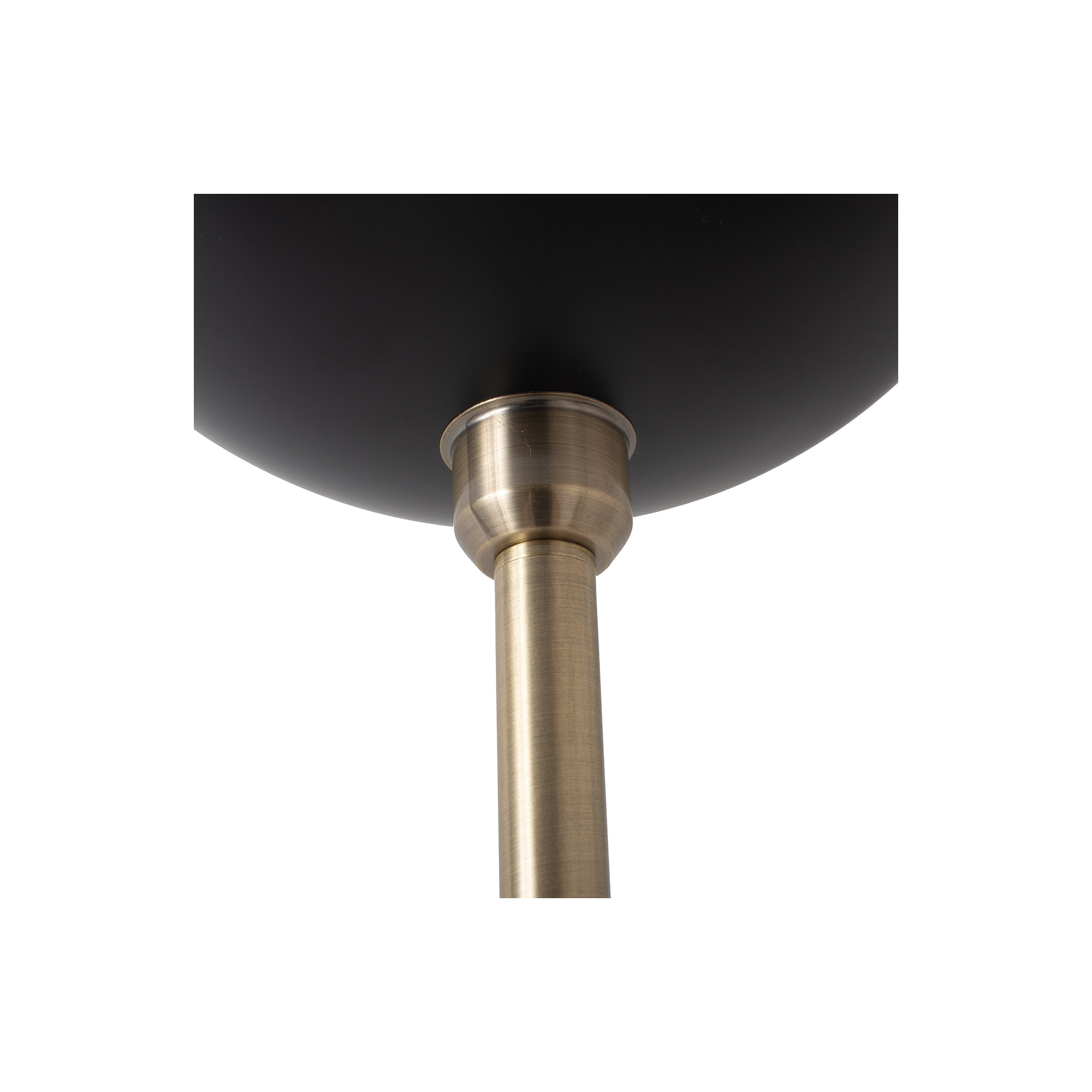 Luna Bella Torchiere Floor Lamp - Matte Black & Gold-Leaf Shade, Weathered Brass, Black Marble Base, Dimmer