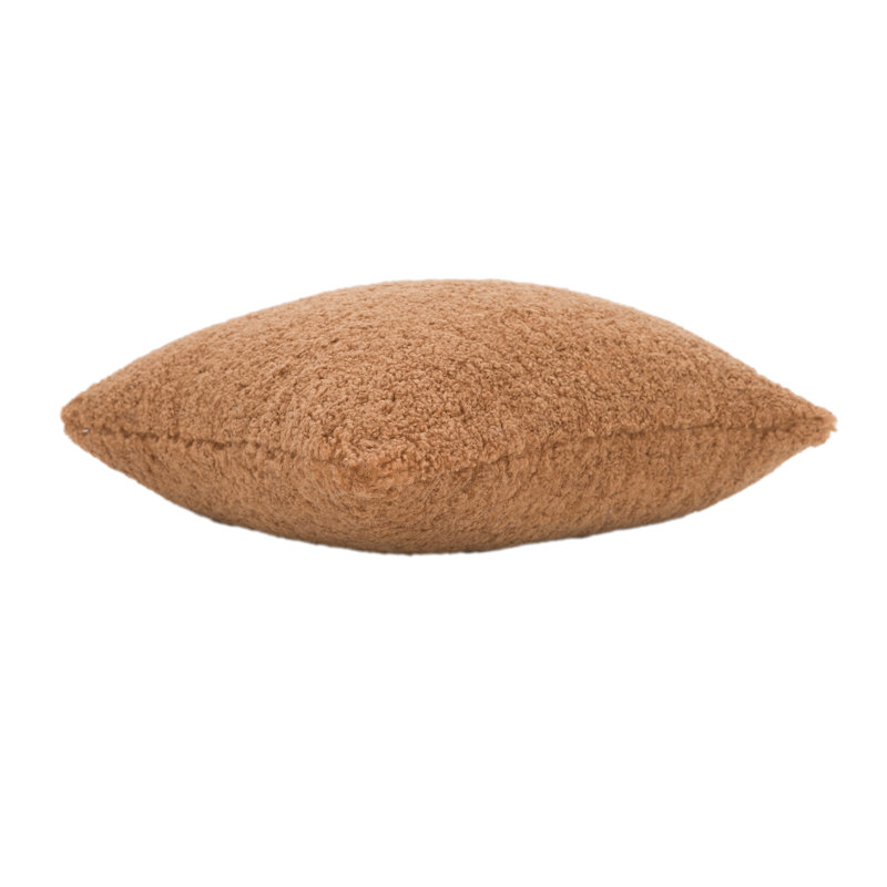 Evergrace Glazed Ginger Sherpa Square Throw Pillow 20x20