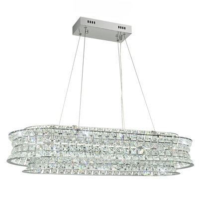 Led Chandelier With Crystal Accents