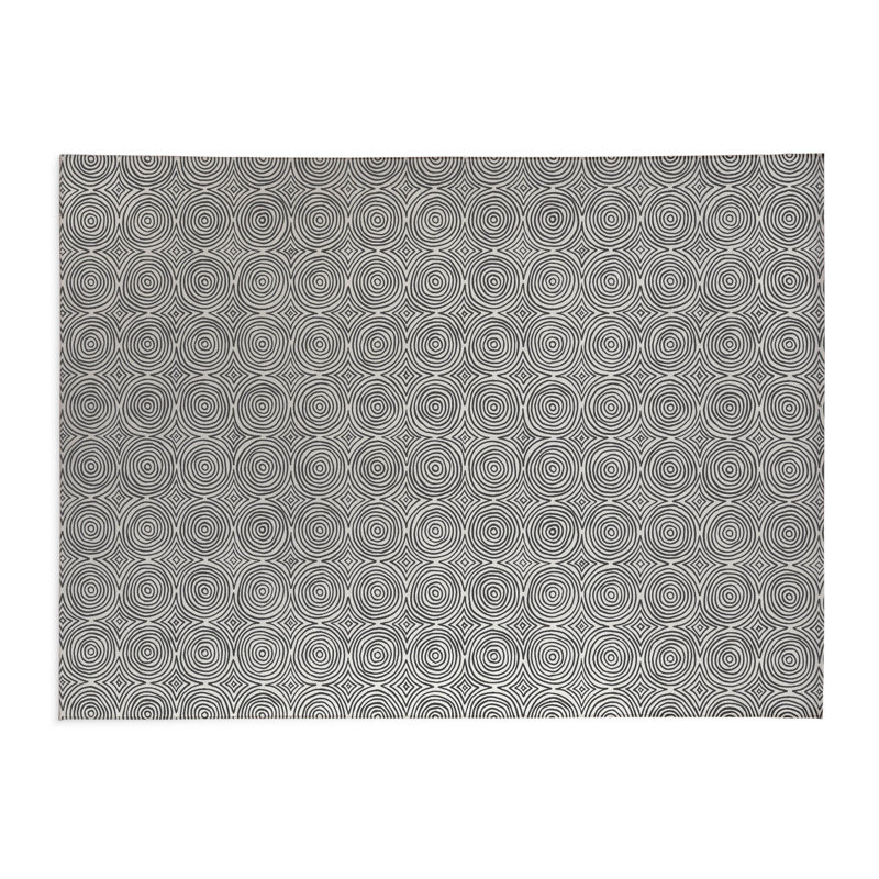 Rolling Circles Activity Mat, Ivory/Charcoal, Rectangle 2' x 3'